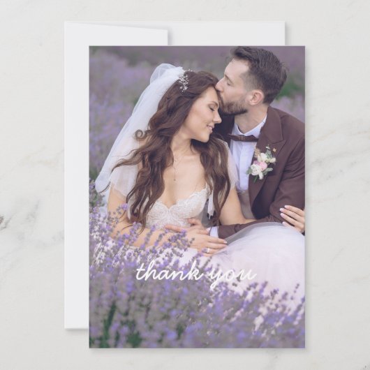 写真付きの結婚式のお礼カード (正面)