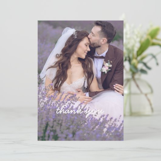 写真付きの結婚式のお礼カード (スタンド正面)