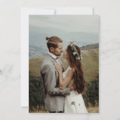 写真付きの結婚式の披露宴で愛を誓った 招待状 (裏面)