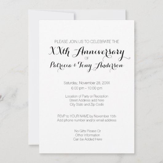 写真付きの結婚記念日 - 私たちはまだやっている 招待状 (裏面)