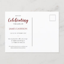 写真付きの葬儀のためのダークレッドライフのお祝い