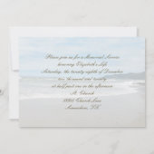 写真付きの追悼式招待状 海辺のデザイン 招待状 (裏面)