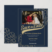 写真付きの野球のSave the Date セーブザデート (正面/裏面)