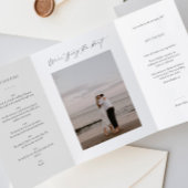 写真付きの3つ折りSave the Date招待状 三つ折り招待状