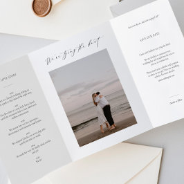 写真付きの3つ折りSave the Date招待状 三つ折り招待状