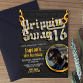 写真付きの Drippin Swag 16 招待状
