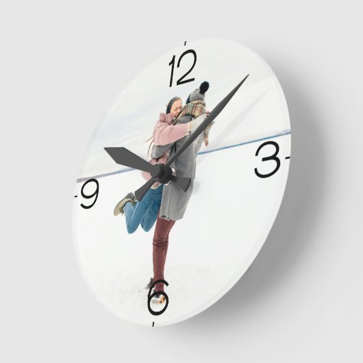 写真付きアクリルの壁掛パーソナライズされたけ時計を追加 ラウンド壁時計 (傾斜)