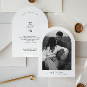 写真付きアーチ型Save the Date招待状 招待状