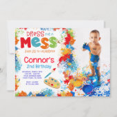 写真付きアートの誕生日パーティー招待状 招待状 (正面)