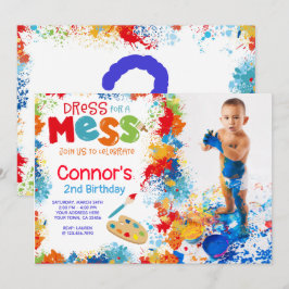 写真付きアートの誕生日パーティー招待状 招待状