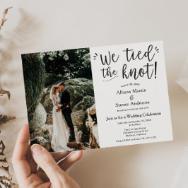 写真付きウェディングレセプションで結婚の報告 招待状