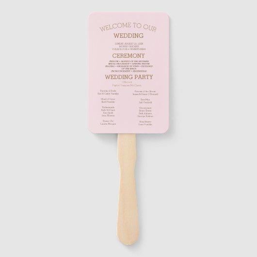 写真付きエレガントな結婚式のプログラム ハンドファン (裏面)