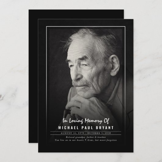 写真付きエレガントの葬儀プログラム プログラム (正面/裏面)