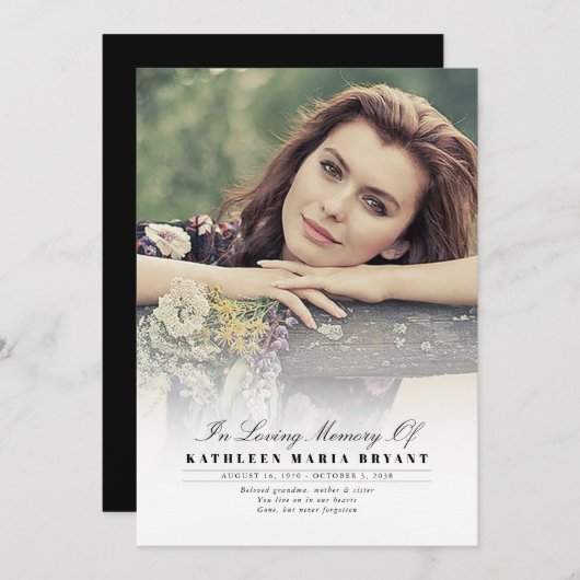 写真付きエレガントの葬儀プログラム プログラム (正面/裏面)