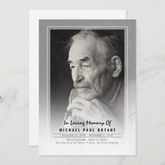 写真付きエレガントの葬儀プログラム プログラム (正面/裏面)