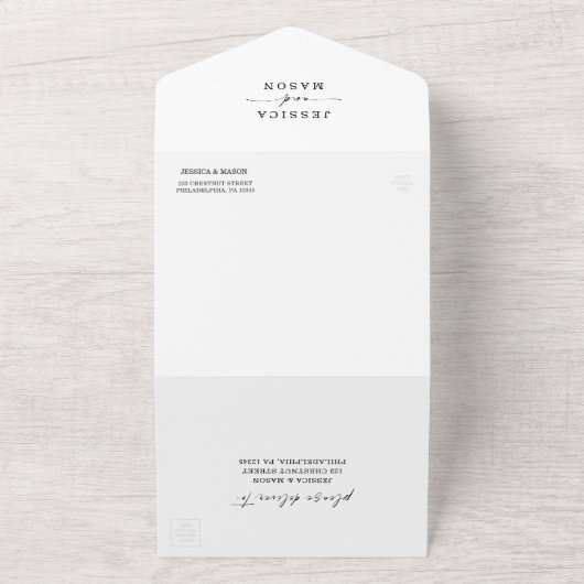 写真付きエレガントオールインワン結婚式招待状 オールインワン招待状 (外側)