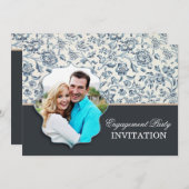 写真付きエンゲージメントパーティーの招待状 招待状 (正面/裏面)
