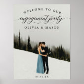 写真付きエンゲージメントパーティーウェルカムサインポスター ポスター (正面)