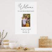 写真付きエンゲージメントパーティーウェルカムサイン ポスター (キッチン)