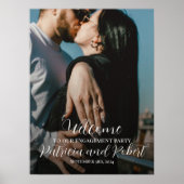 写真付きエンゲージメントパーティー歓迎看板 ポスター (正面)