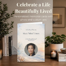 写真付きオリジナルビーチ追悼カード