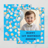 写真付きオーダーメイドの1歳誕生日メッセージ ポストカード (正面/裏面)
