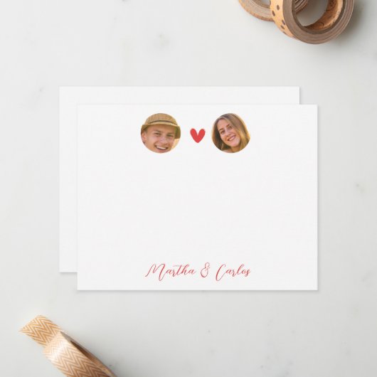 写真付きオーダーメイド カップル ノートカード (正面/裏面インサイチュ)