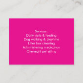 写真付きカスタマイズ可能ペットシッター名刺 名刺 (裏面)