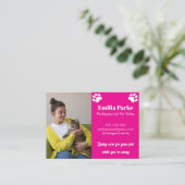 写真付きカスタマイズ可能ペットシッター名刺 名刺 (スタンド正面)