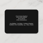 写真付きカスタマイズ可能ペットシッター名刺 名刺 (裏面)