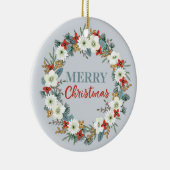 写真付きクリスマスオーナメントパーソナライズされたハッピン セラミックオーナメント (右)