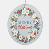 写真付きクリスマスオーナメントパーソナライズされたハッピン セラミックオーナメント (左)