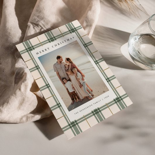写真付きクリスマスカードのプレイド シーズンカード