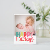 写真付きクリスマスグリーティングカード「ハッピー ホリデー」 ポストカード (スタンド正面)