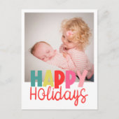 写真付きクリスマスグリーティングカード「ハッピー ホリデー」 ポストカード (正面)