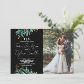 写真付きグリーンツリーの結婚式招待状 招待状 (スタンド正面)