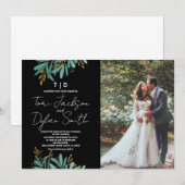 写真付きグリーンツリーの結婚式招待状 招待状 (正面/裏面)