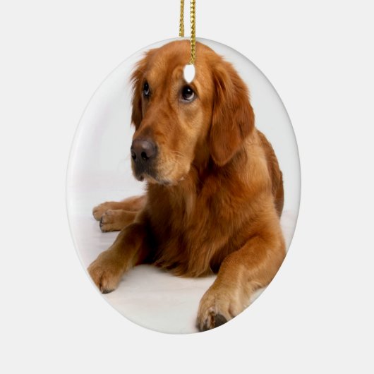 写真付きゴールデンレトリバーのクリスマスオーナメント セラミックオーナメント (右)