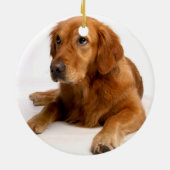 写真付きゴールデンレトリバーのクリスマスオーナメント セラミックオーナメント (裏面)
