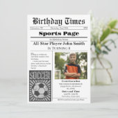 写真付きサッカー誕生日招待状 招待状 (スタンド正面)