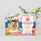 写真付きサーカスの誕生日招待状 招待状 (スタンド正面)