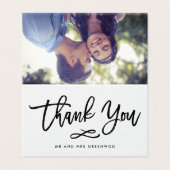 写真付きシックな手書きサンキューカード (外部フラット)