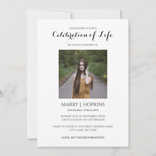 写真付きシンプルなライフセレブレーション招待状 招待状 (正面)