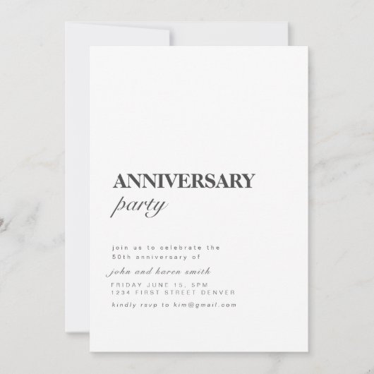 写真付きシンプルな記念日パーティーの招待状 招待状 (正面)