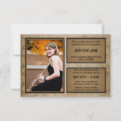 写真付きシートミュージック- 3x5 Gradアナウンス 招待状 (正面)