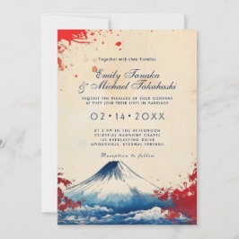 写真付きジャポネスク調和と富士山 招待状