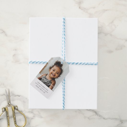 写真付きスクリプトガール感謝タグ ギフトタグ (より糸付き)