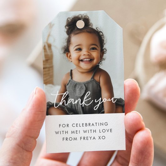 写真付きスクリプトガール感謝タグ ギフトタグ