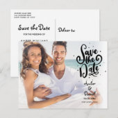 写真付きスクリプト セーブ・ザ・デート ポストカード (正面/裏面)