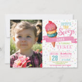 写真付きスクープ誕生日招待状 招待状 (正面)